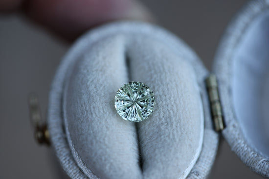 1.42ct round white mint sapphire - Starbrite cut by John Dyer