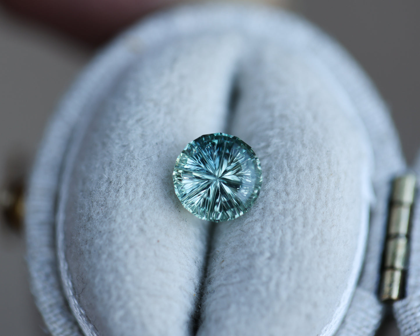 1.36ct round teal blue sapphire - Starbrite cut by John Dyer