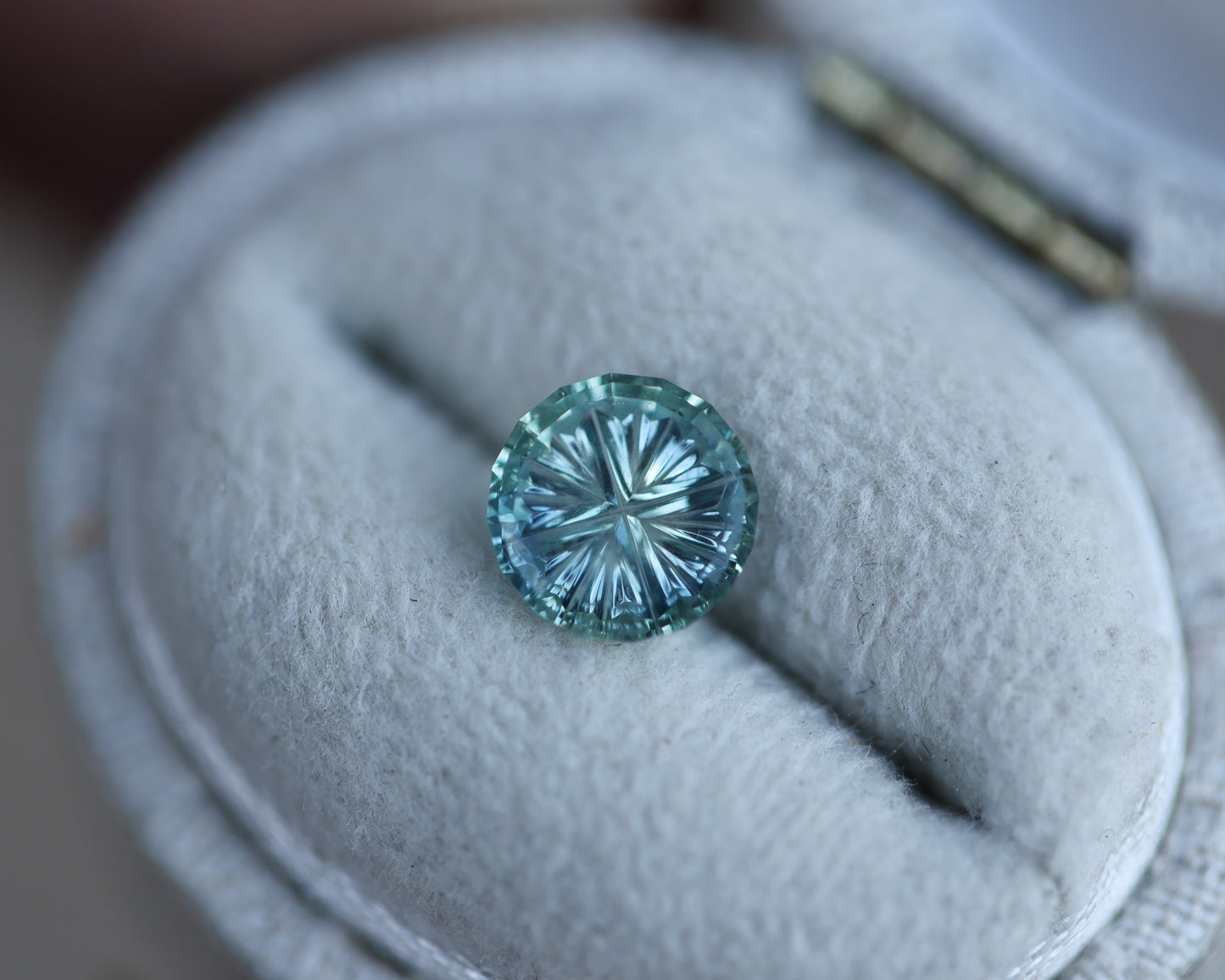 1.05ct round blue teal sapphire - Starbrite cut by John Dyer