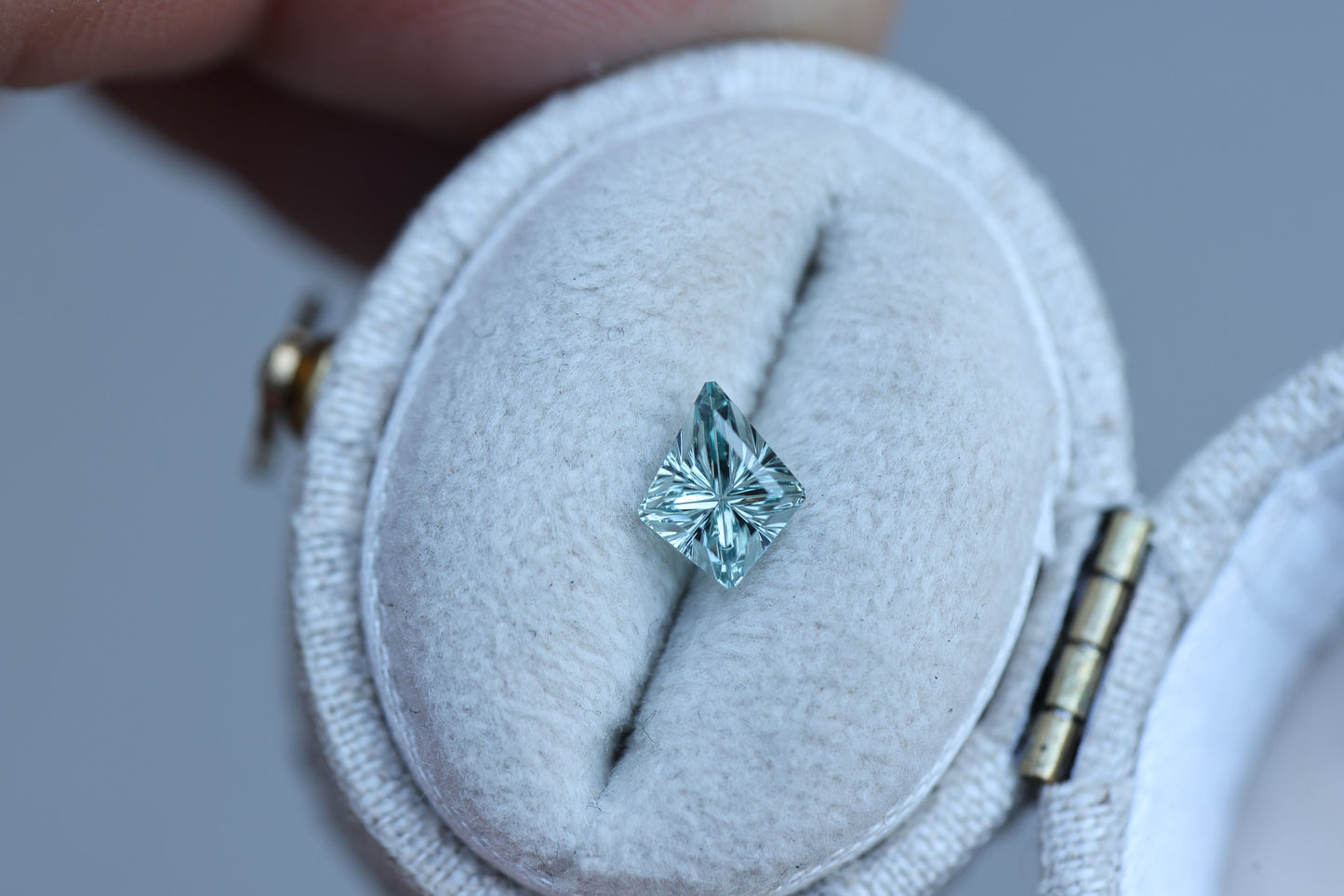 .83ct kite cut blue green sapphire, Starbrite cut by John Dyer