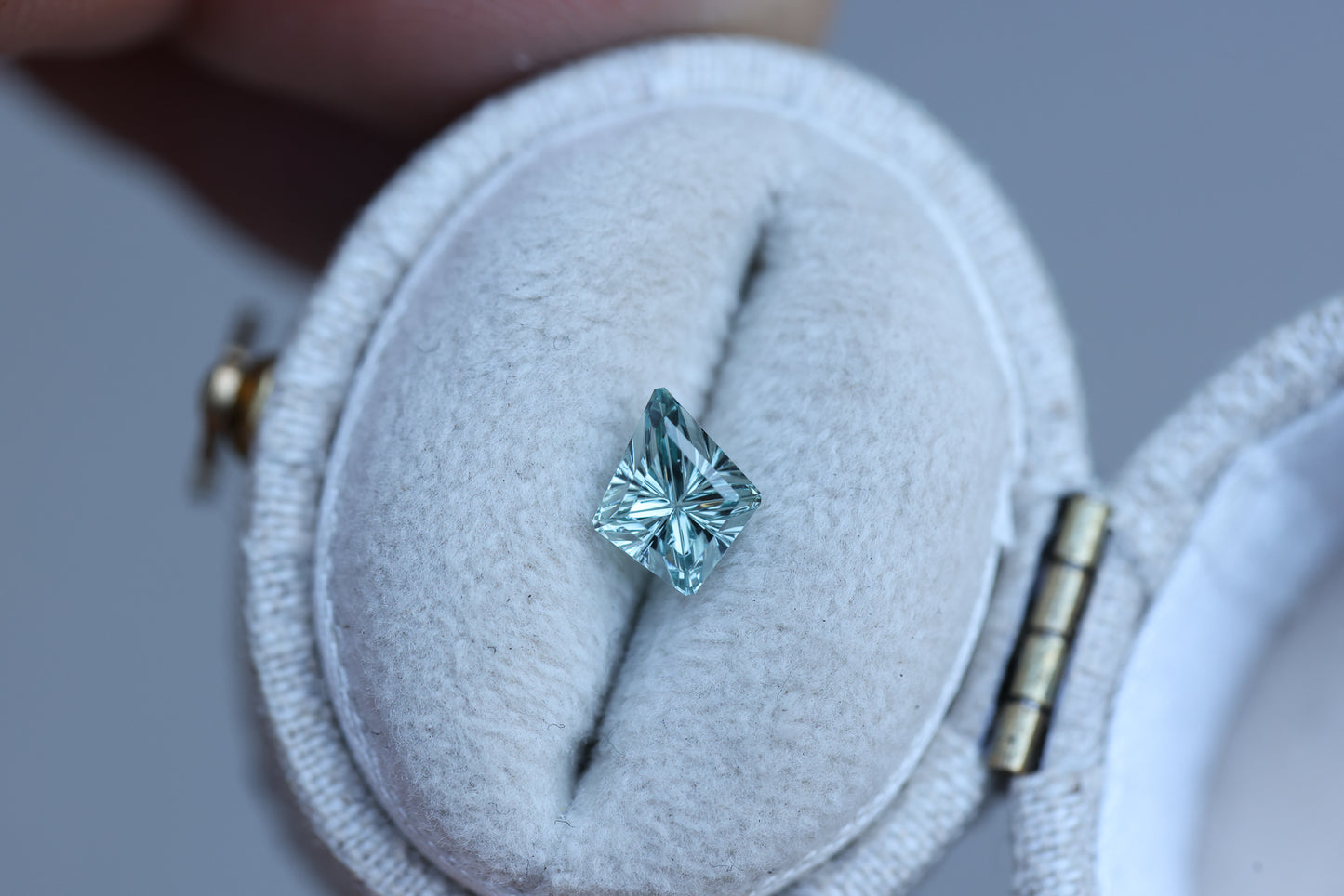 .83ct kite cut blue green sapphire, Starbrite cut by John Dyer