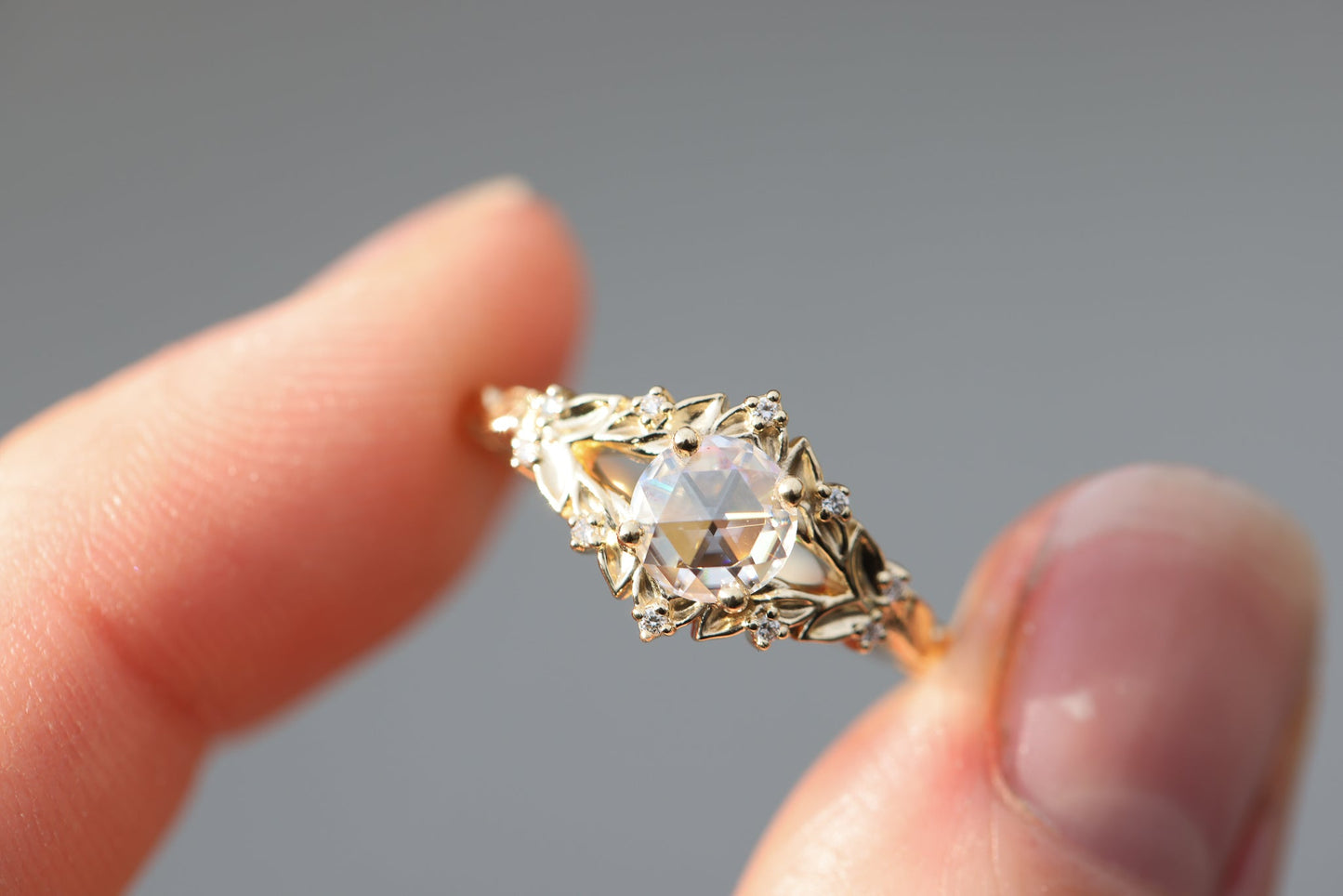 READY TO SHIP - Size 6 14k yellow Briar solitaire