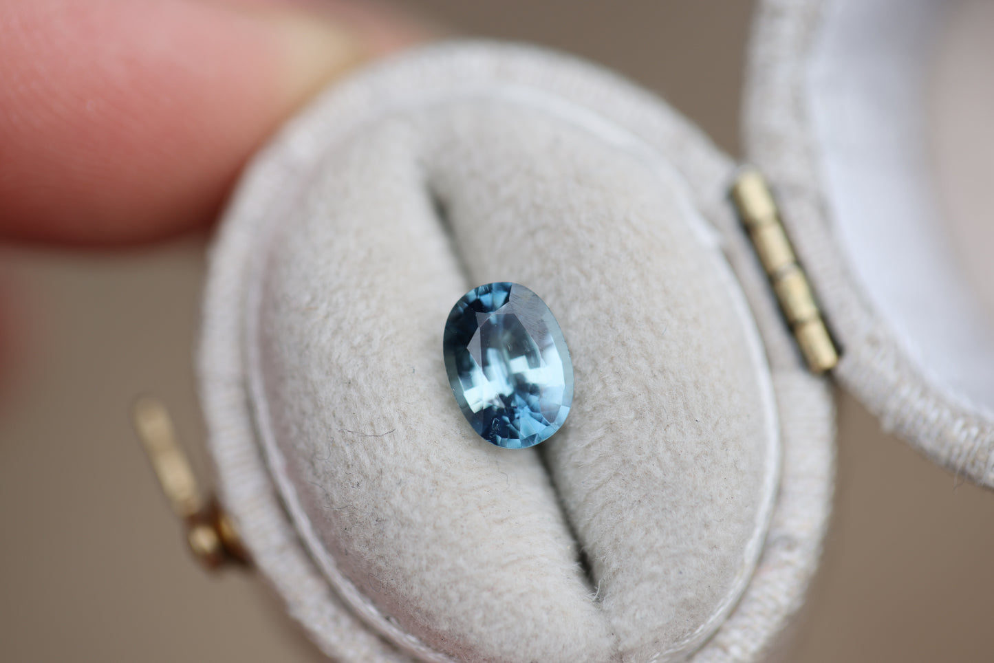 1.29ct oval teal blue sapphire