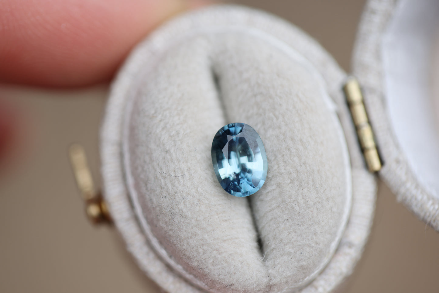 1.29ct oval teal blue sapphire