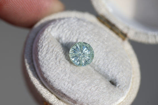 1.31ct round light green sapphire - Starbrite cut by John Dyer