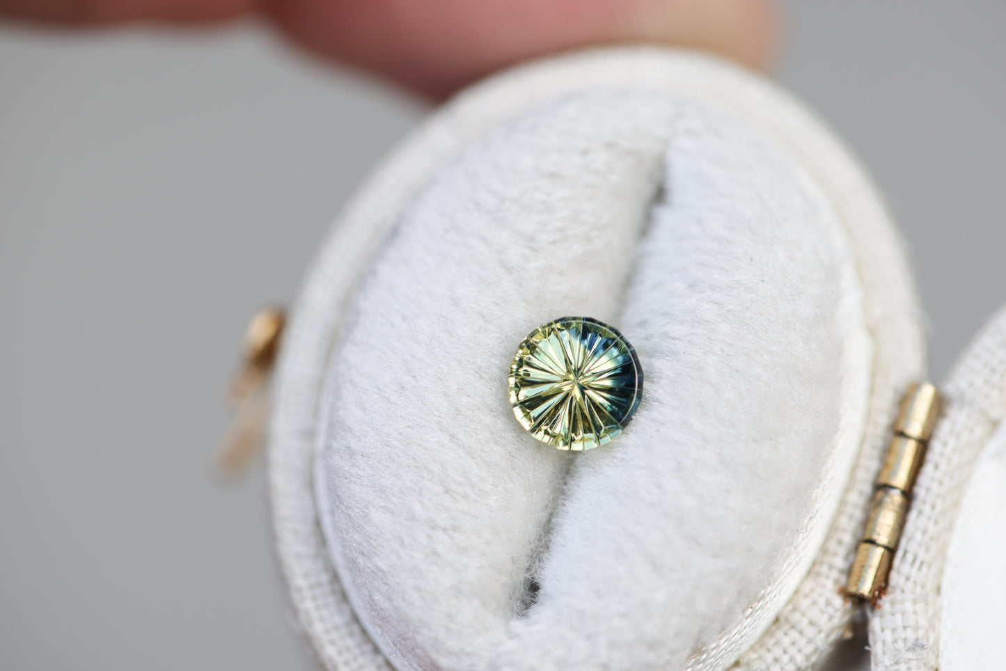 .58ct round parti yellow blue green sapphire - Starbrite cut by John Dyer