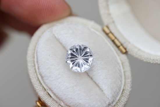 2.2ct round white sapphire - Starbrite cut by John Dyer