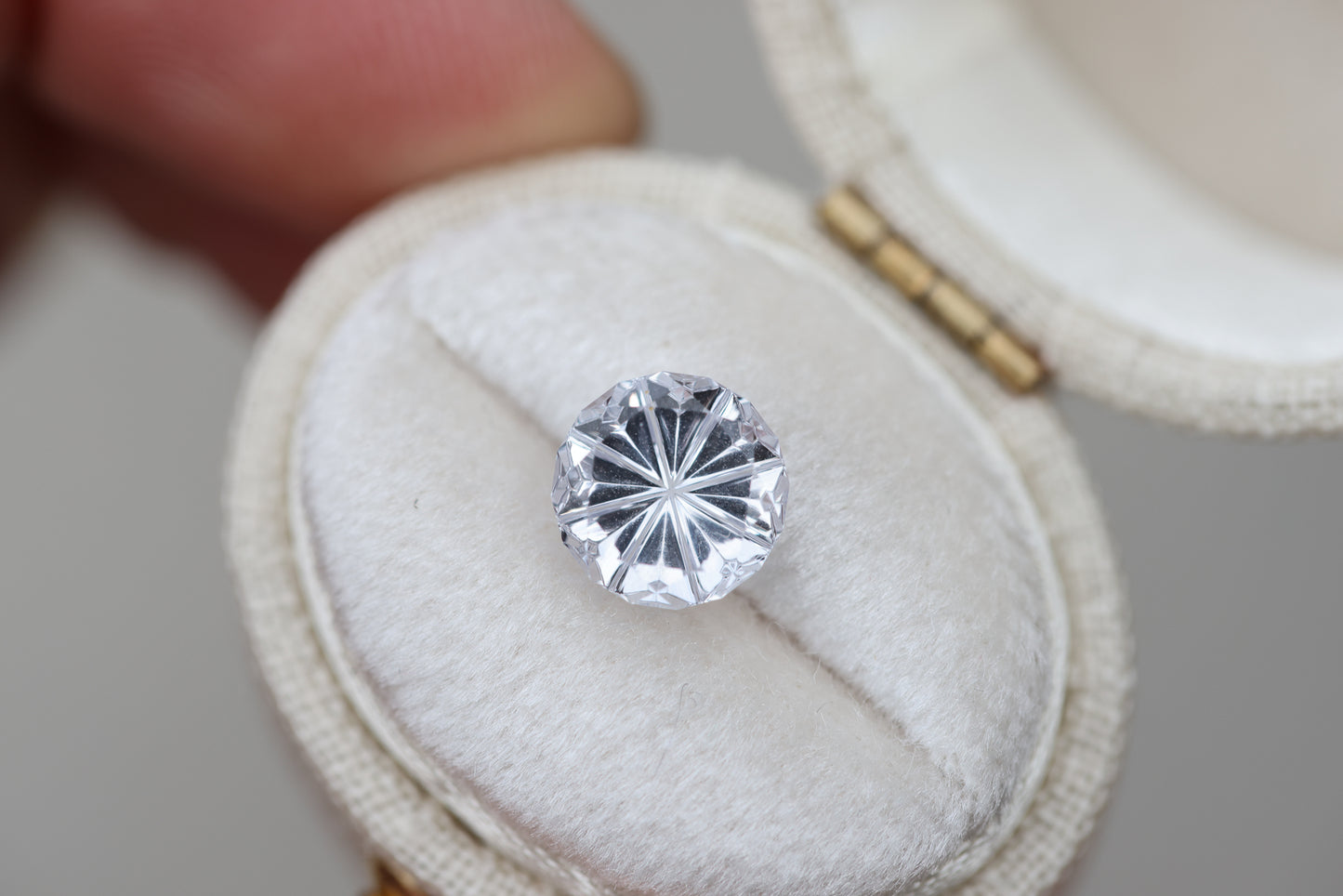 2.2ct round white sapphire - Starbrite cut by John Dyer
