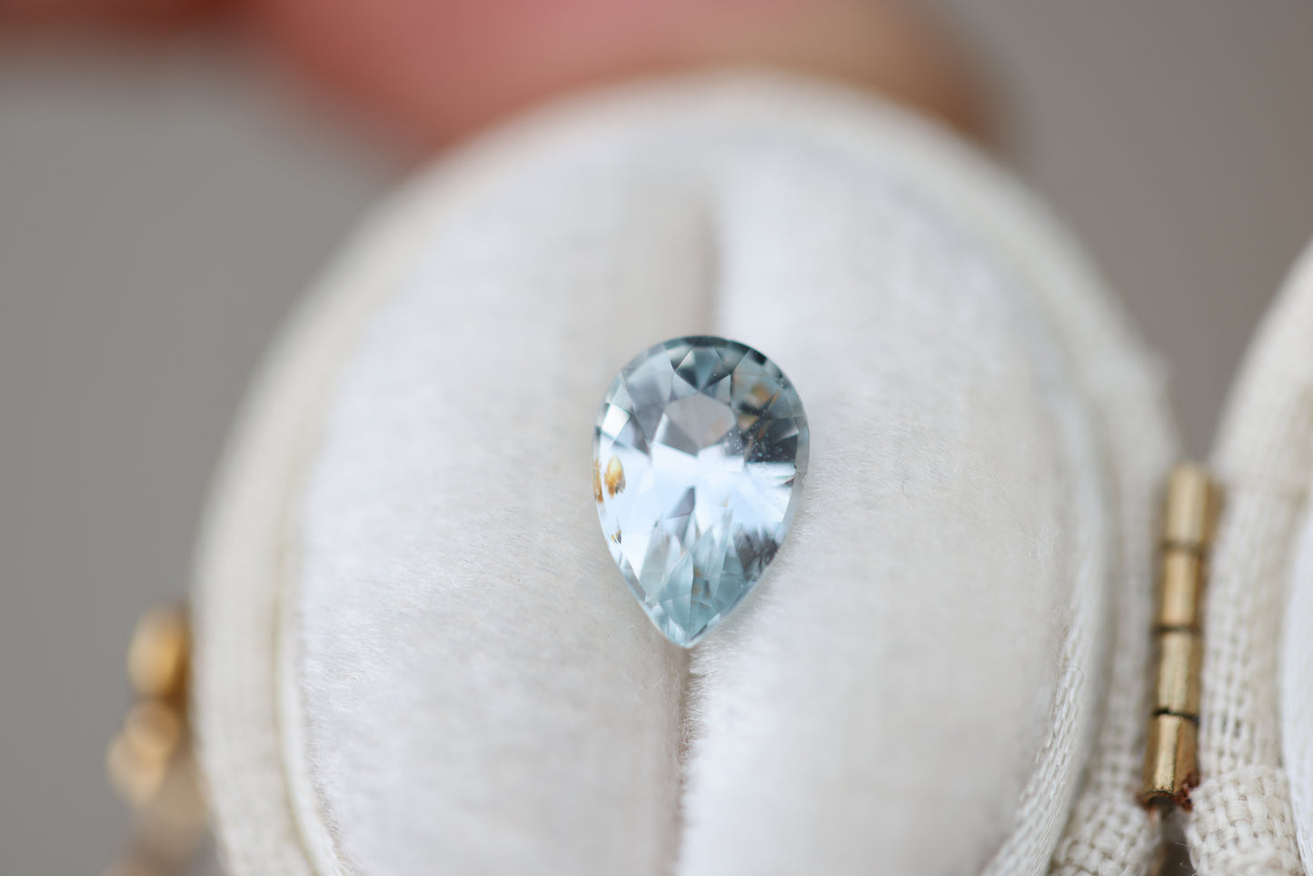 1.58ct pear light blue silver sapphire