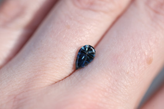 .77ct pear deep blue teal sapphire - Starbrite cut by John Dyer