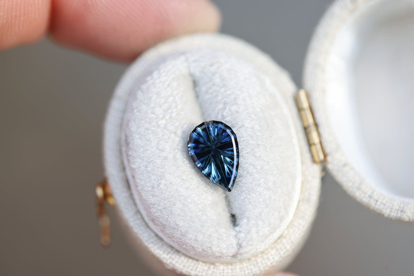 1.14ct pear blue sapphire - Starbrite cut by John Dyer