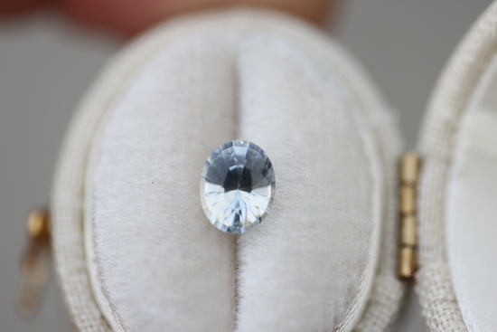 1.17ct oval silver white sapphire