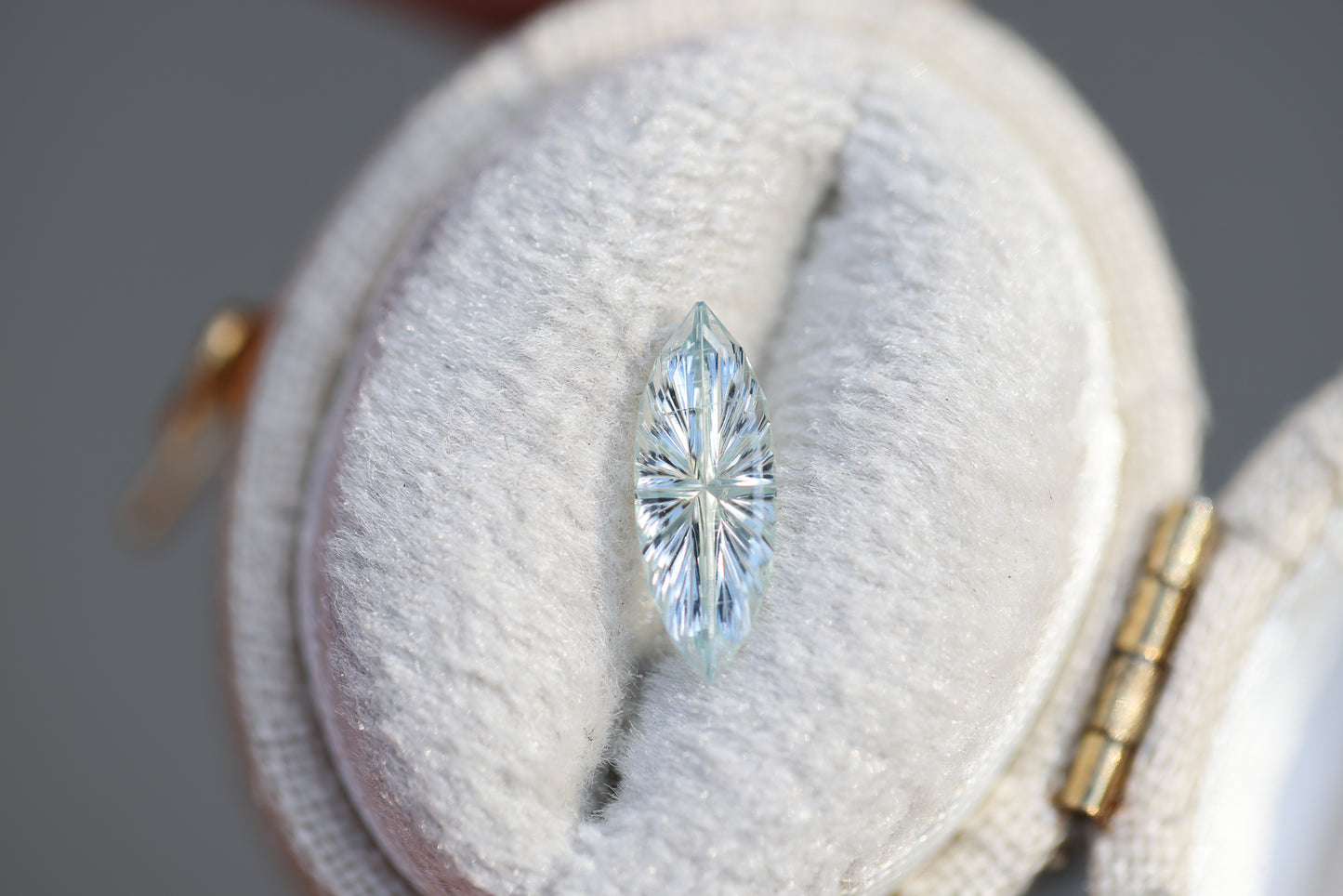 .7ct marquise white hint of blue sapphire - Starbrite cut by John Dyer