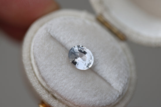 1.24ct oval silver white sapphire