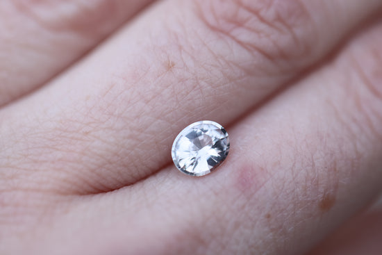 1.24ct oval silver white sapphire