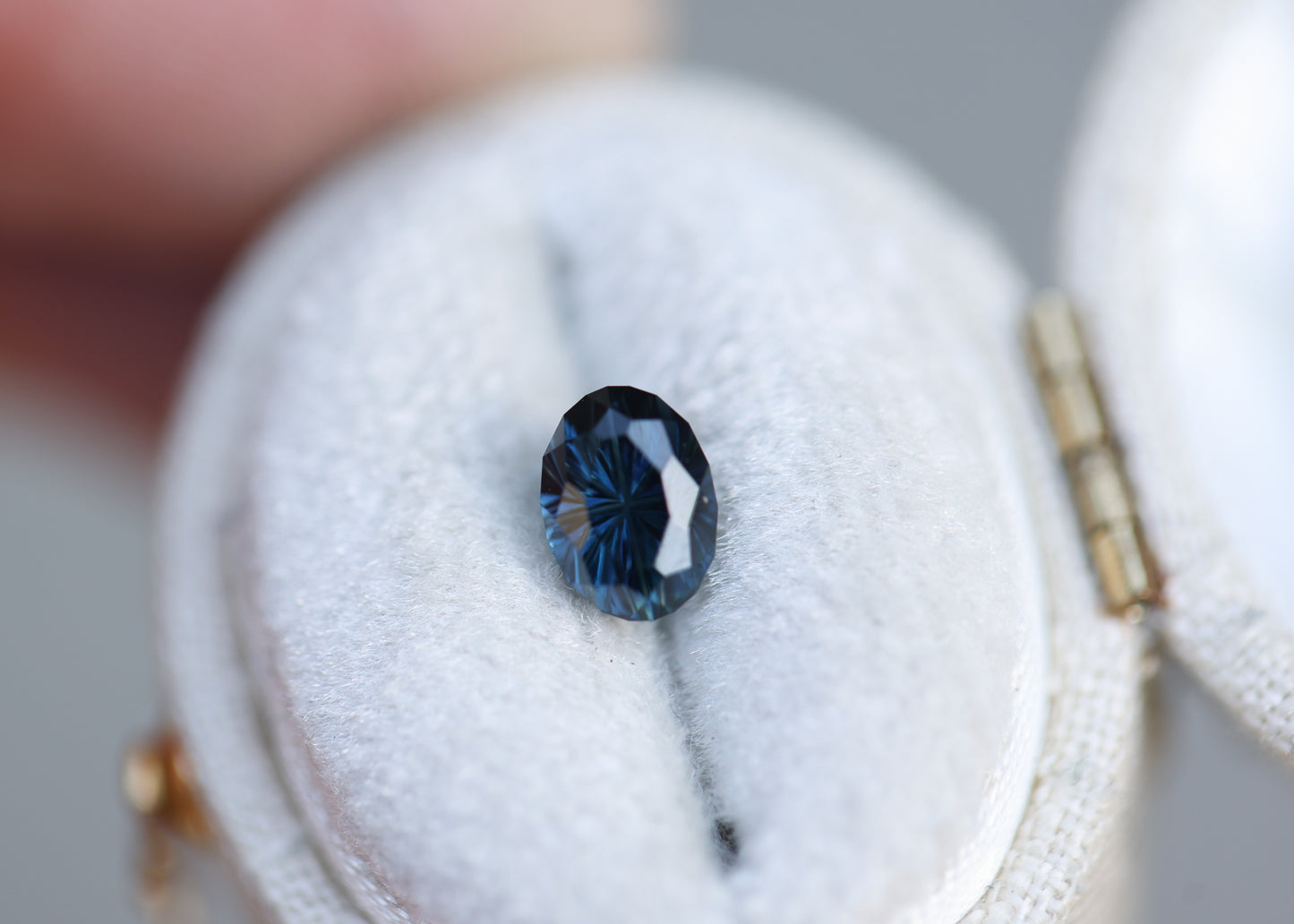 1.36ct oval dark blue sapphire - Starbrite cut by John Dyer