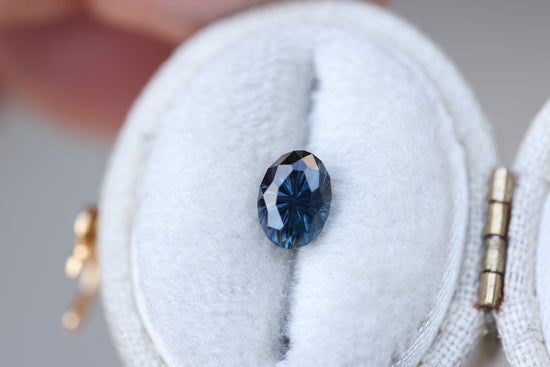 1.36ct oval dark blue sapphire - Starbrite cut by John Dyer