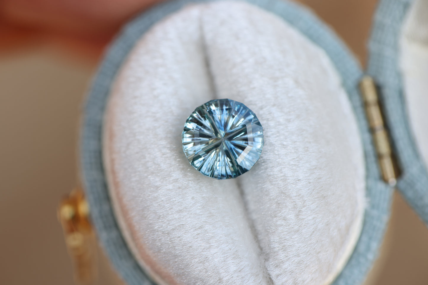 1.27ct round medium blue sapphire- Starbrite cut by John Dyer