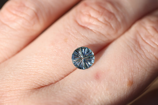 1.27ct round medium blue sapphire- Starbrite cut by John Dyer