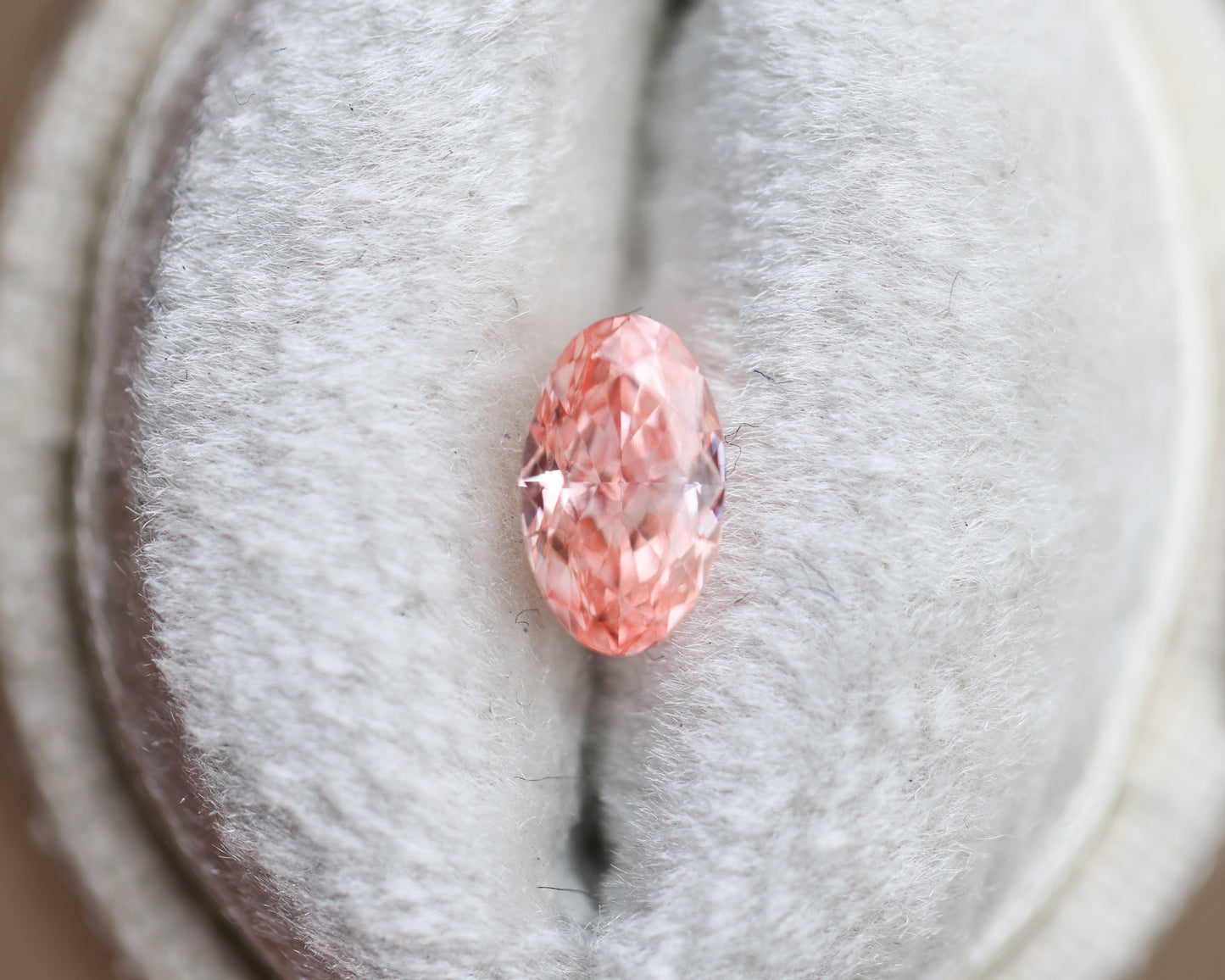 Load image into Gallery viewer, .64ct oval lab pink diamond
