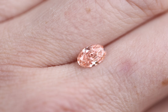 Load image into Gallery viewer, .84ct oval lab pink diamond
