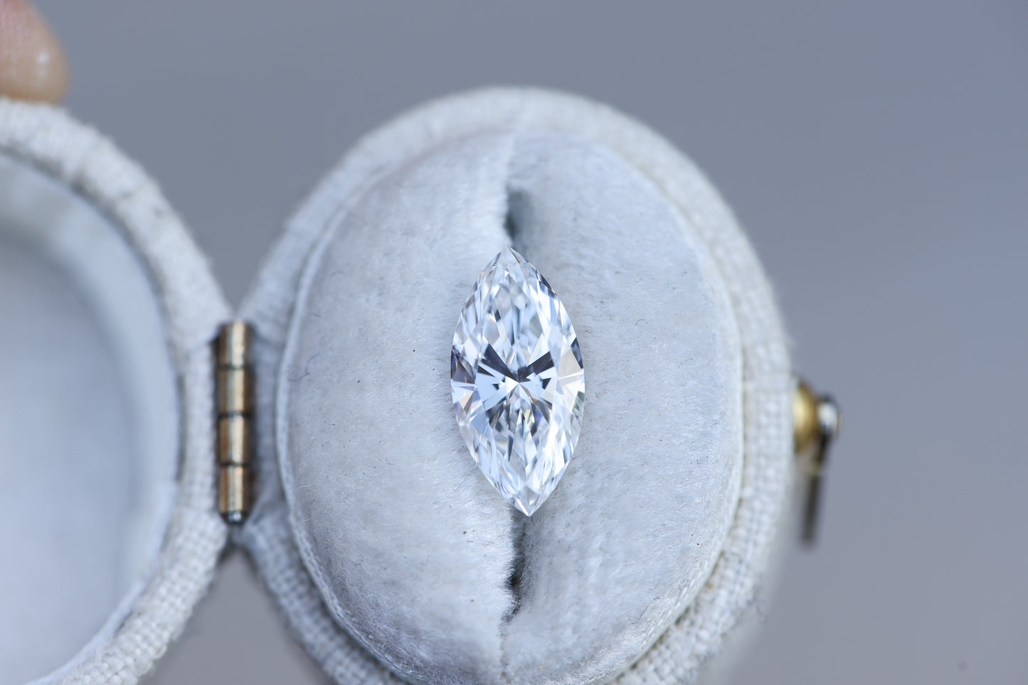 2.04ct marquise lab diamond, E VVS1