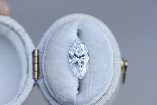 2.04ct marquise lab diamond, E VVS1