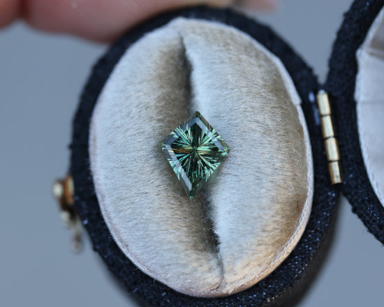 1.28ct kite green sapphire, Starbrite cut by John Dyer