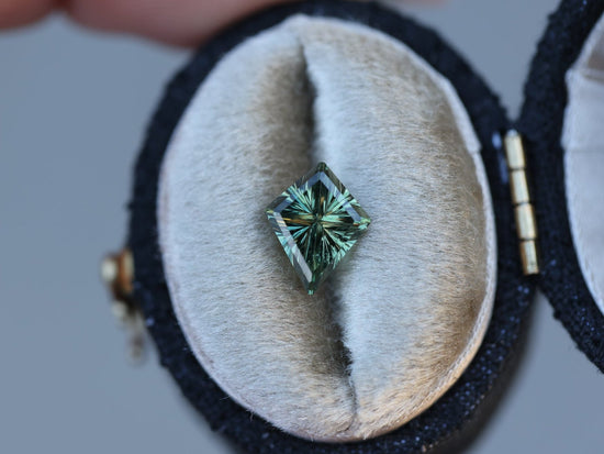 1.28ct kite green sapphire, Starbrite cut by John Dyer