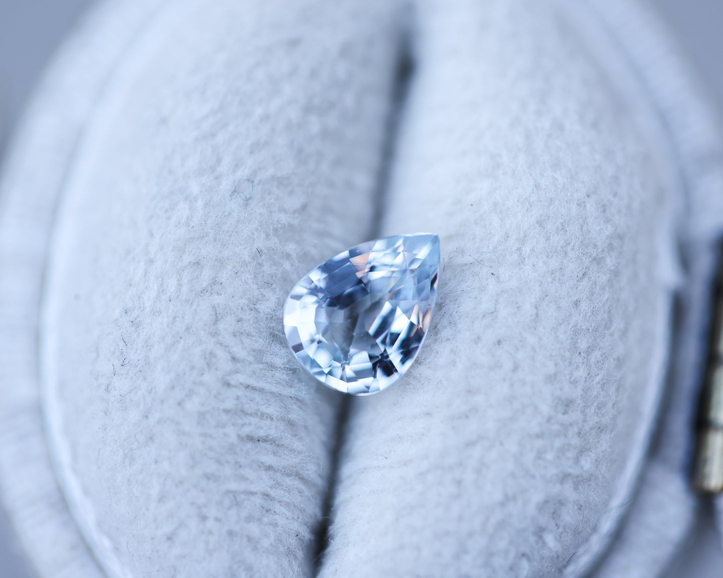 .87ct pear light blue sapphire