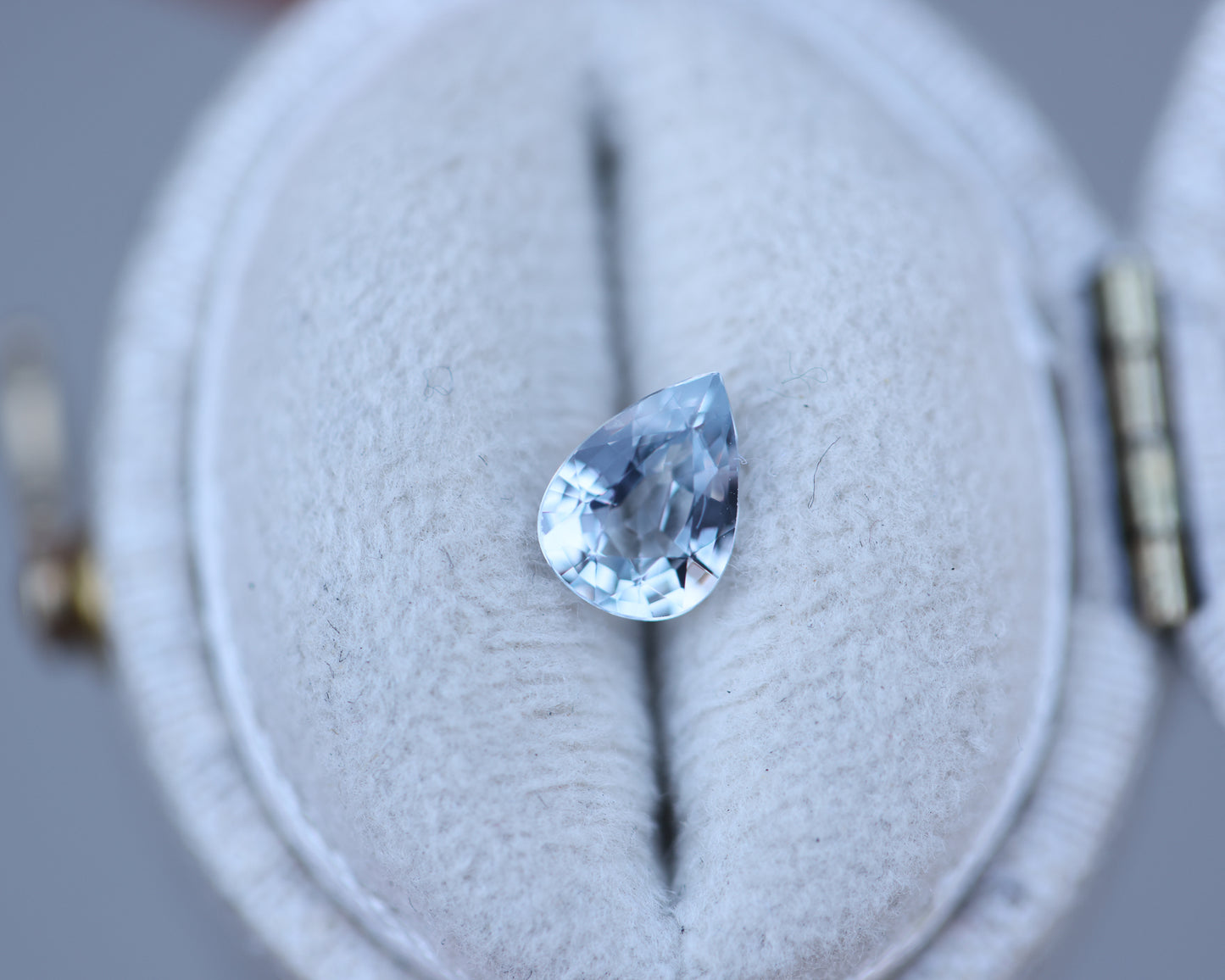 .87ct pear light blue sapphire