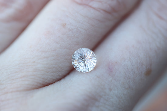 1.61ct round light pink/white sapphire - Starbrite cut by John Dyer