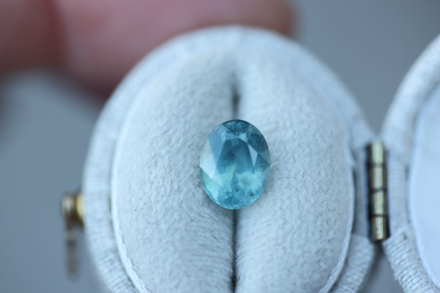 2.26ct oval opaque blue teal sapphire