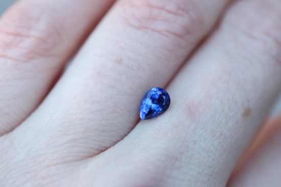 .96ct pear blue sapphire