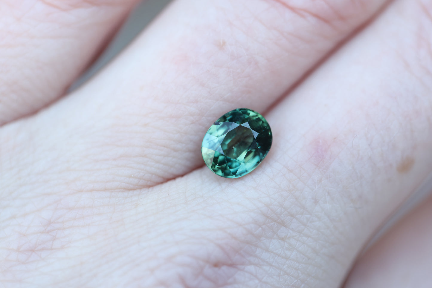 3.03ct oval teal green sapphire