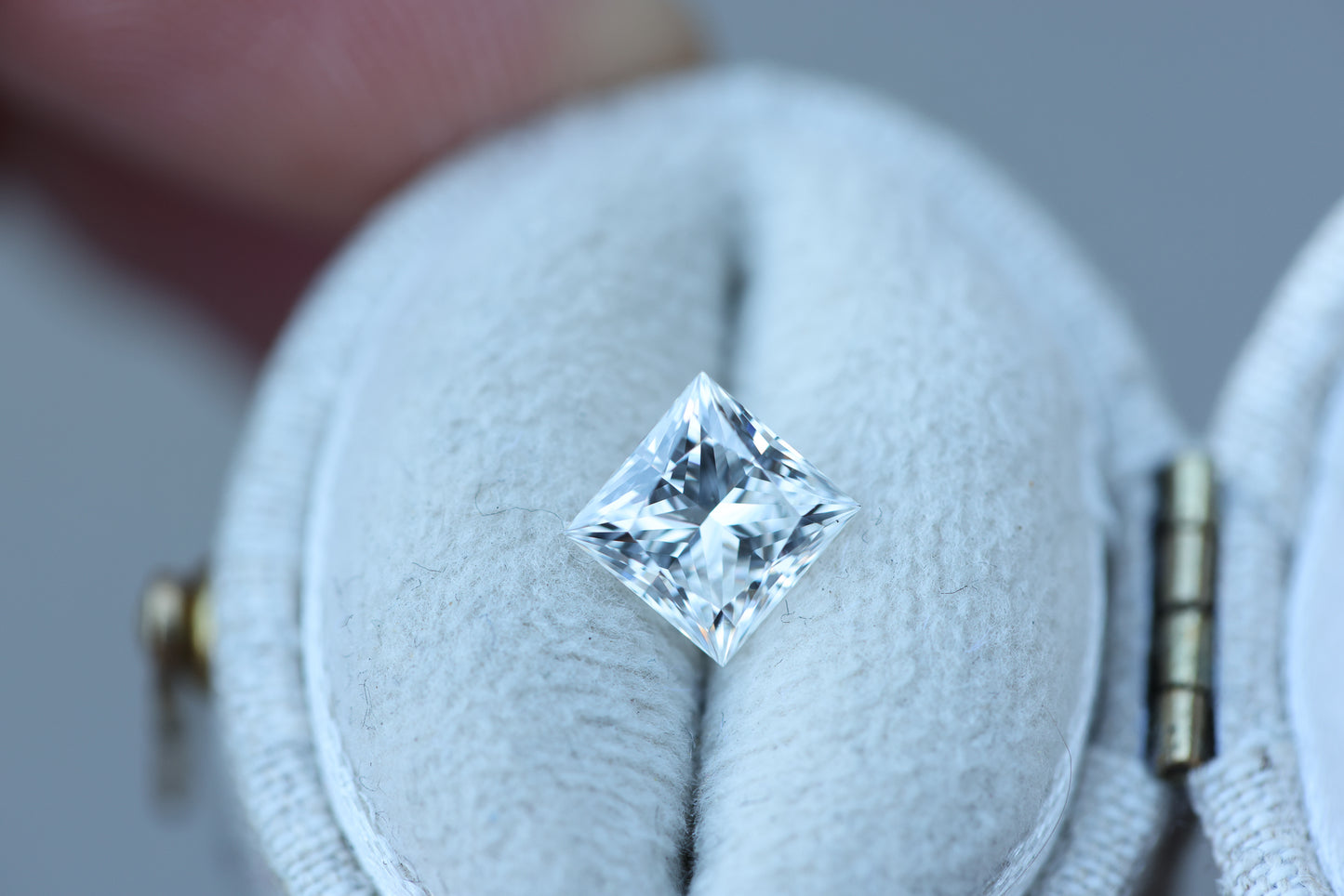 1.34ct square lab diamond, F/VVS2