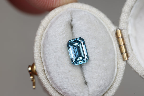 1.58ct emerald cut fancy blue lab diamond, VS2