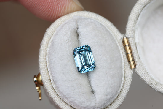 1.58ct emerald cut fancy blue lab diamond, VS2