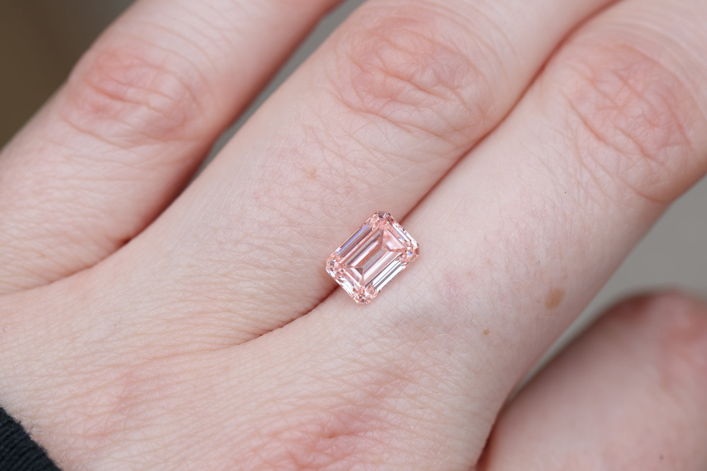 1.65ct emerald cut fancy color pink lab diamond, VVS2