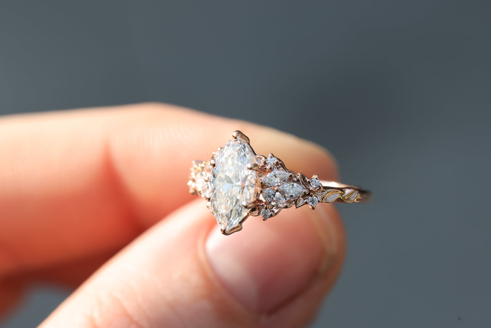 Customize your own Enchanted Garden with 10x5mm marquise center