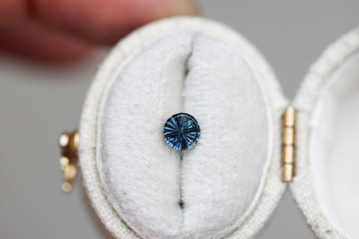 .42ct round teal blue sapphire, Starbrite cut by John Dyer