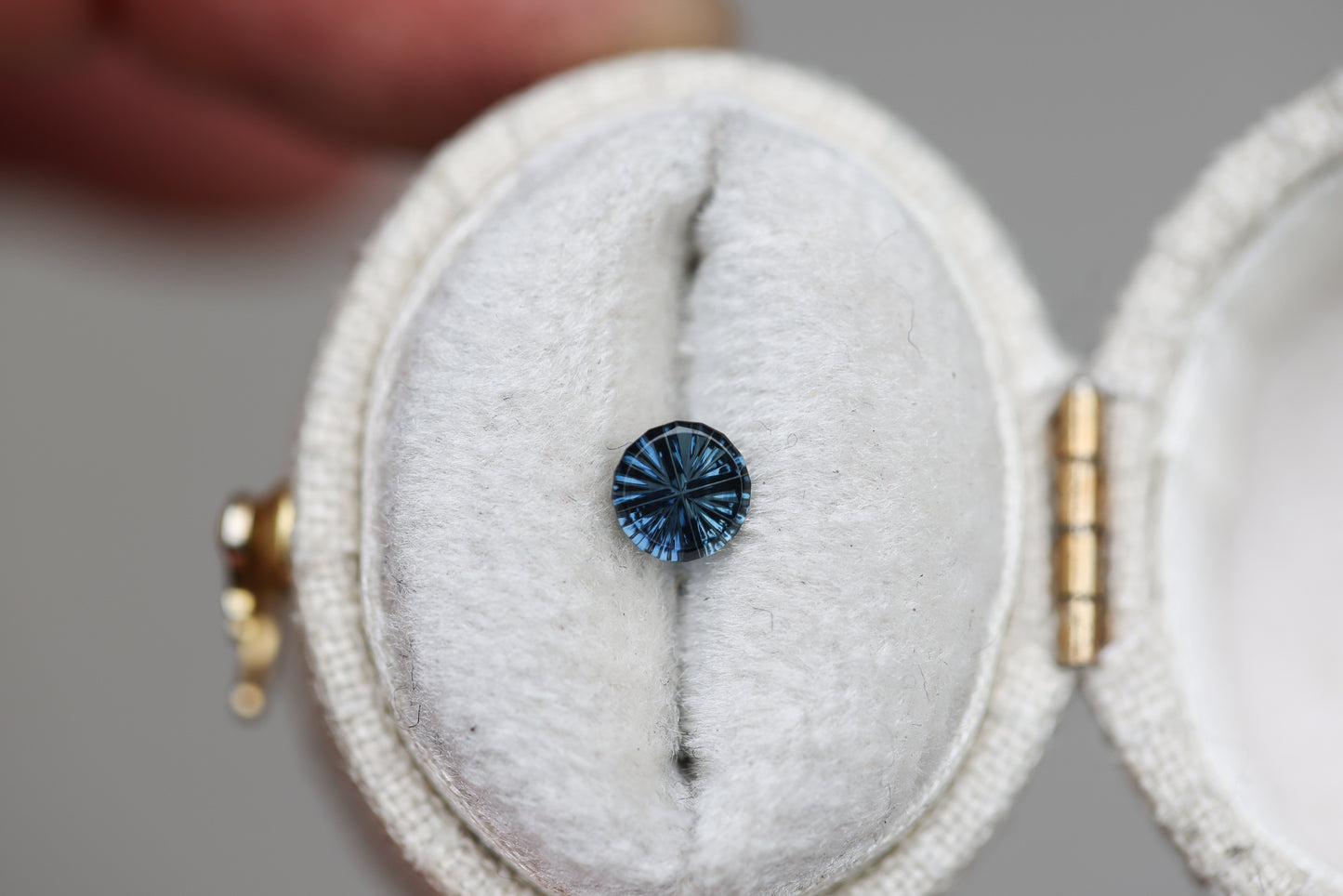 .42ct round teal blue sapphire, Starbrite cut by John Dyer