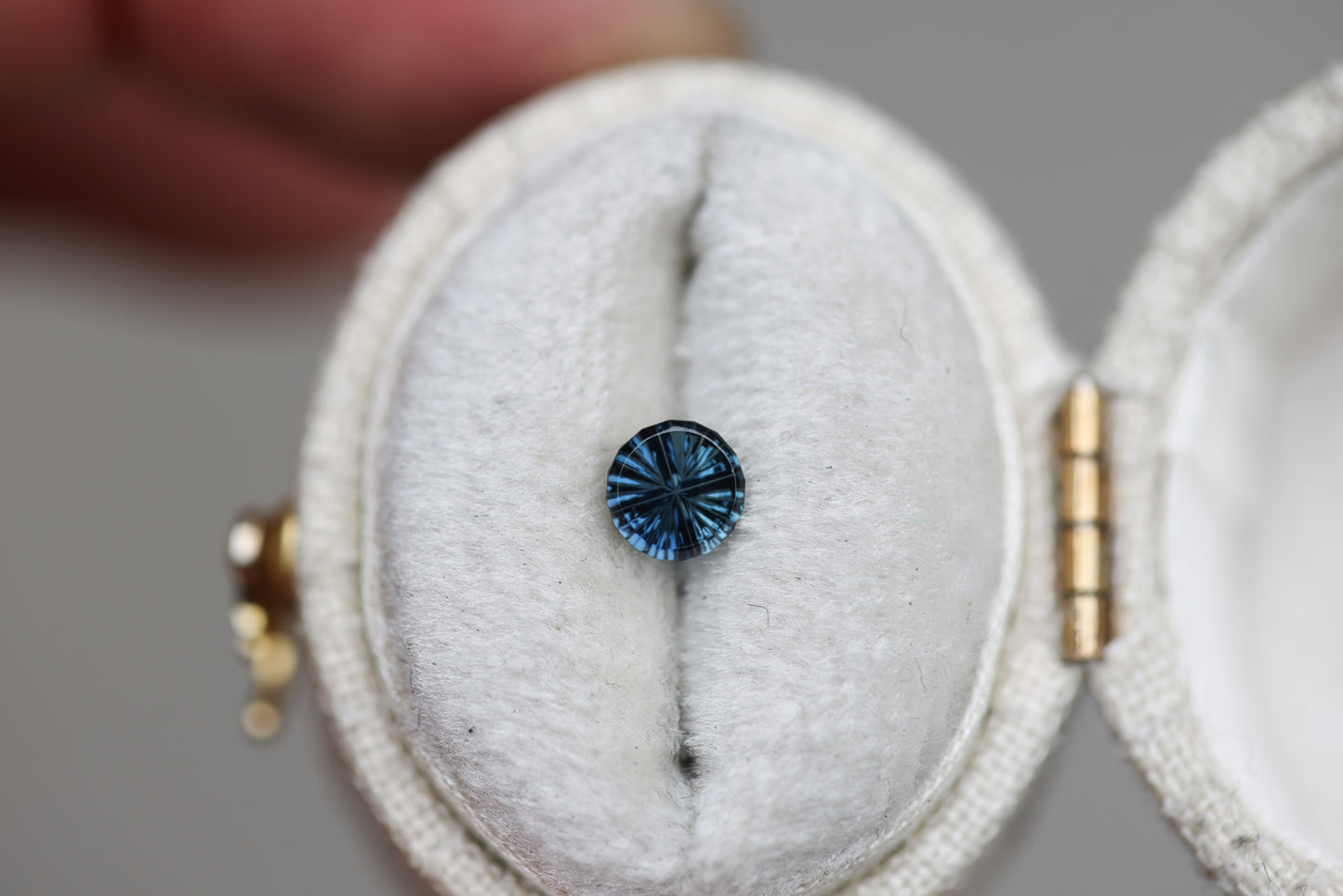 .42ct round teal blue sapphire, Starbrite cut by John Dyer