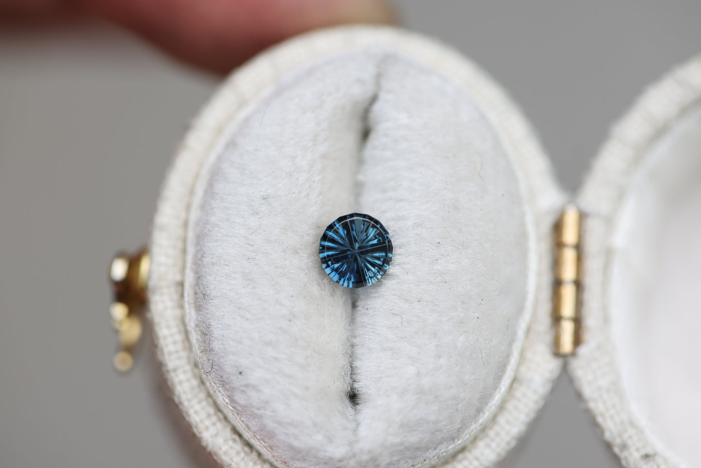 .42ct round teal blue sapphire, Starbrite cut by John Dyer