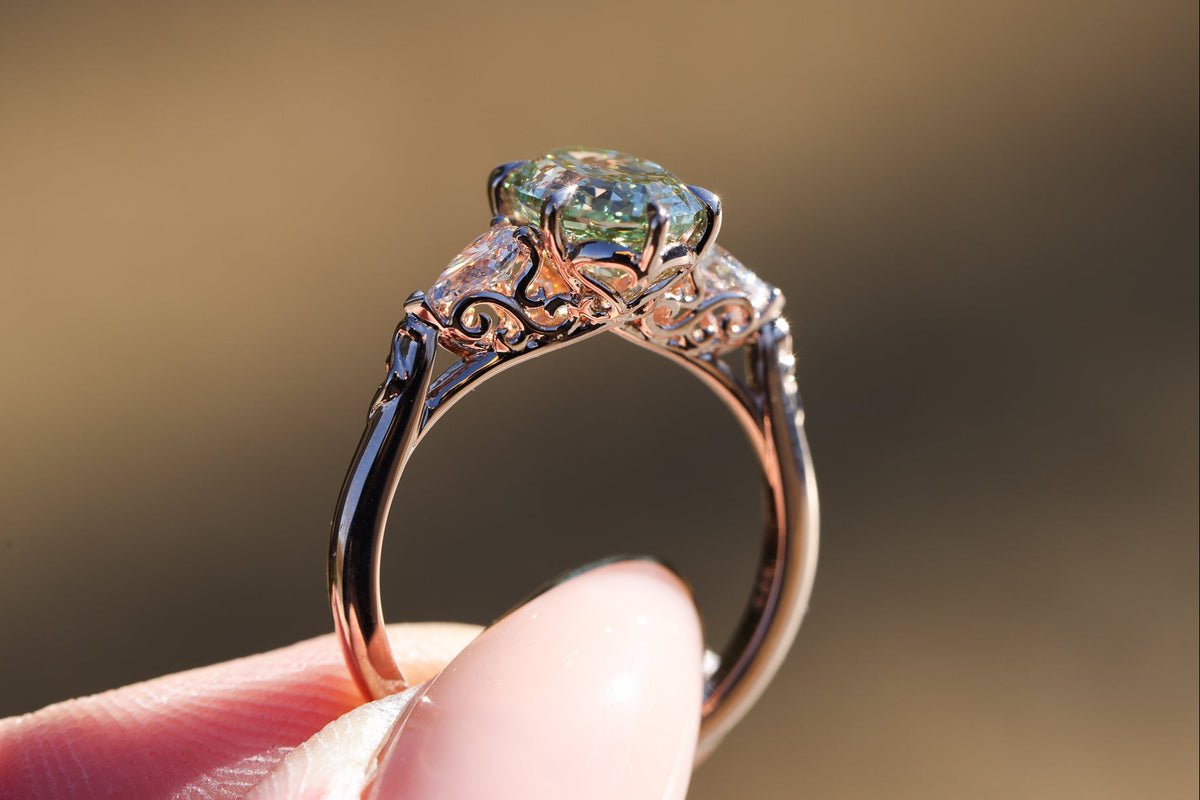 Artemisia with pear side stones (setting only) – Oore Jewelry