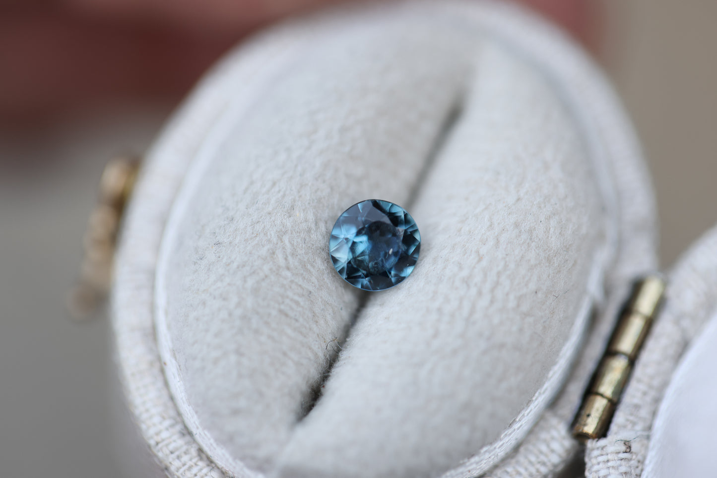 .49ct round blue teal sapphire