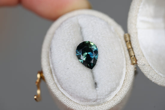 1.63ct pear blue green sapphire, Earth's Treasury