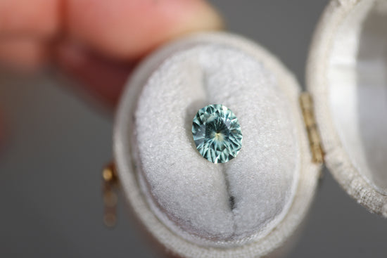 ON HOLD 2.14ct oval teal sapphire - Earth's Treasury