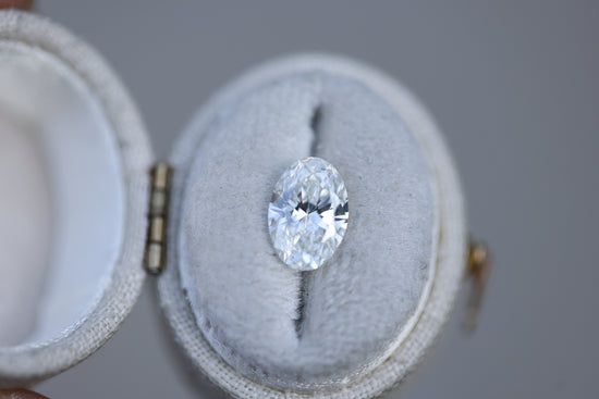 1.85ct oval lab diamond, F VVS2