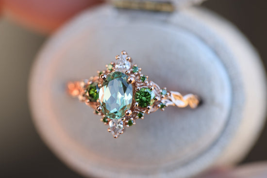 Enchanted Briar with lab green sapphire and green diamonds – Oore jewelry